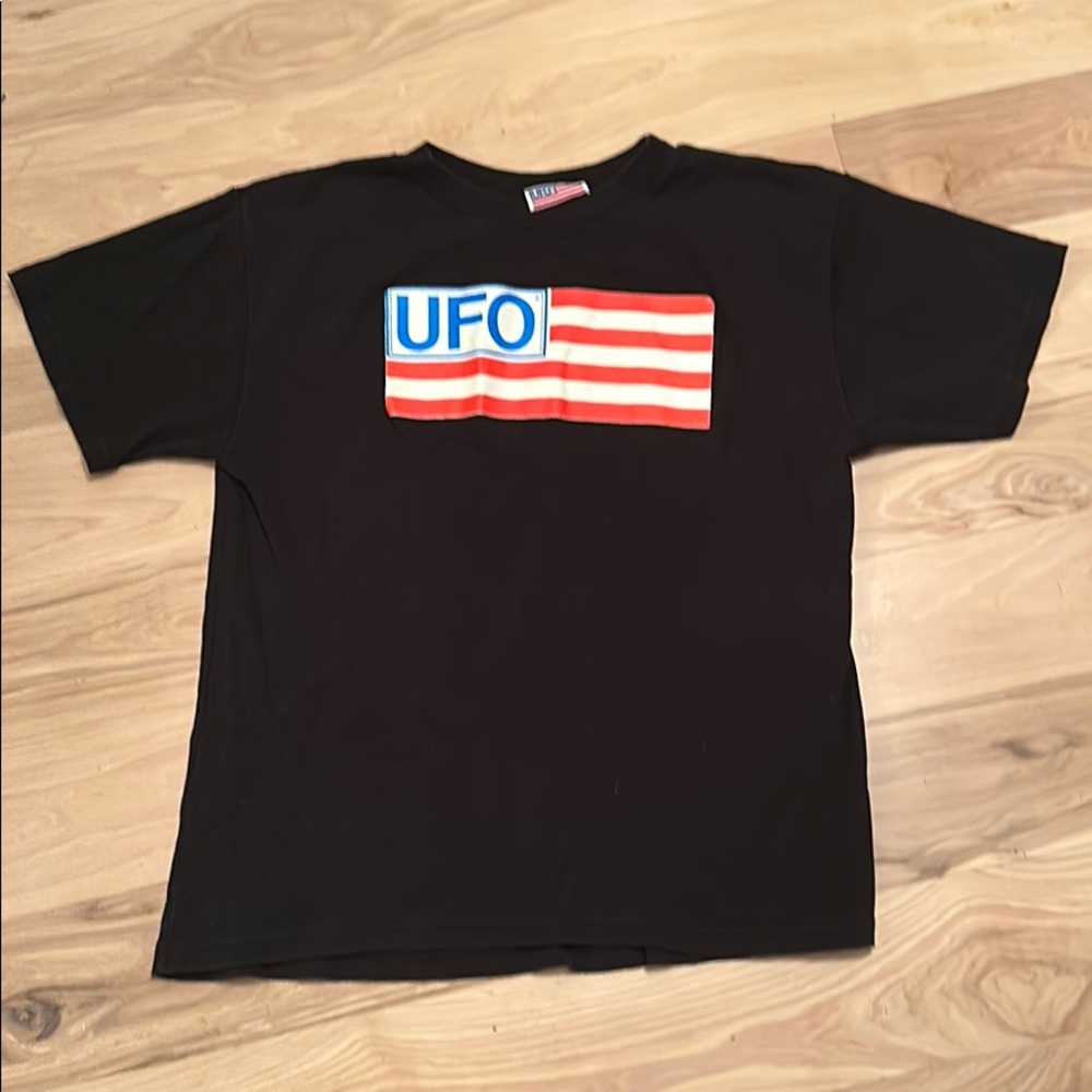 Vintage Rave Y2K knit T-shirt (UFO Jeans brand) The original EDM Festival Brand!